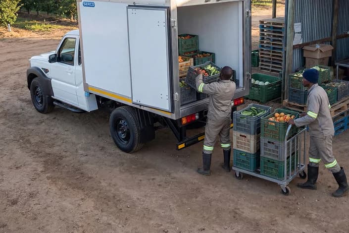 Unloading fresh produce from the S4 Refrigeration on a farm